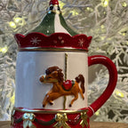 Caneca Carrossel com Tampa e Cavalo – 18,5cm