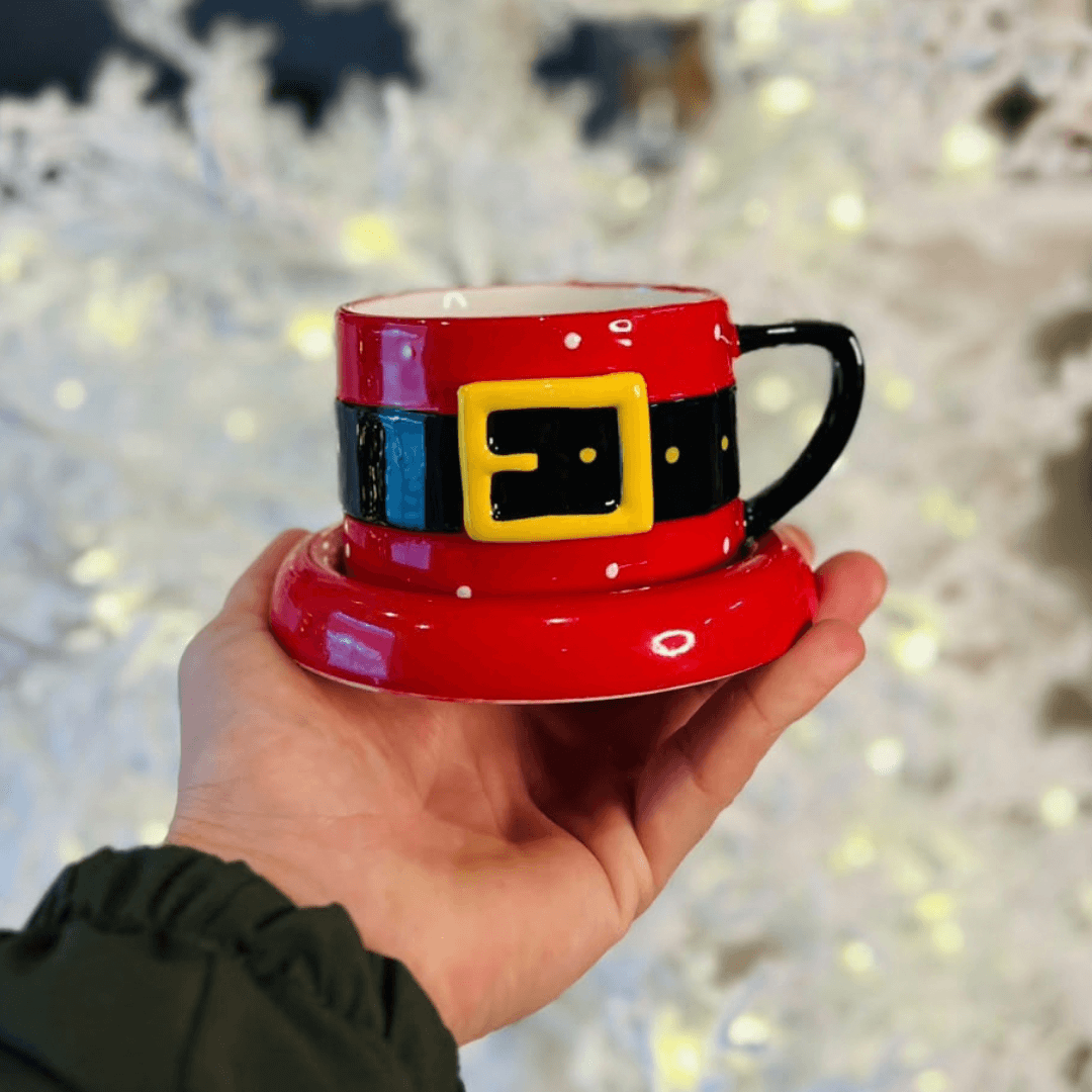 Caneca com Base Papai Noel - 12 cm