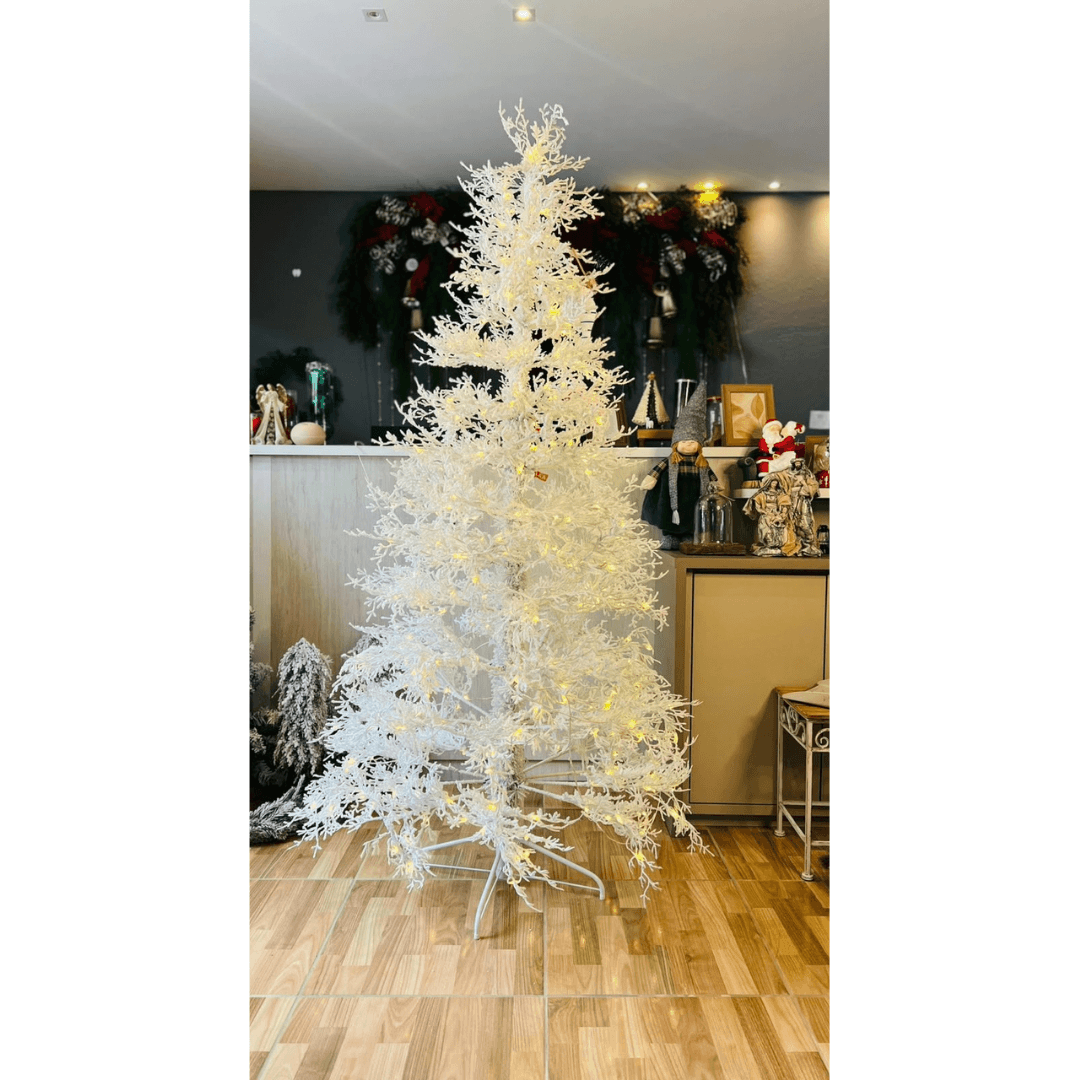 Árvore Natalina Canadá Branca com 400 LEDs – 210cm – 591 Galhos