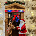 Decoração Noel na Porta com Rena e LED – 15 x 29cm