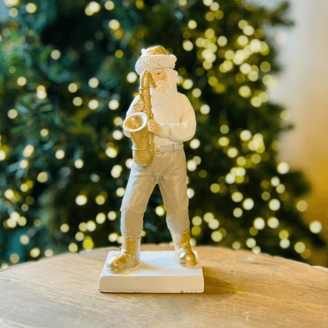 Papai Noel com Saxofone - 24 cm