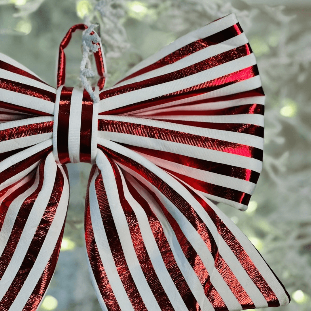 Laço Listrado de Natal - 37cm