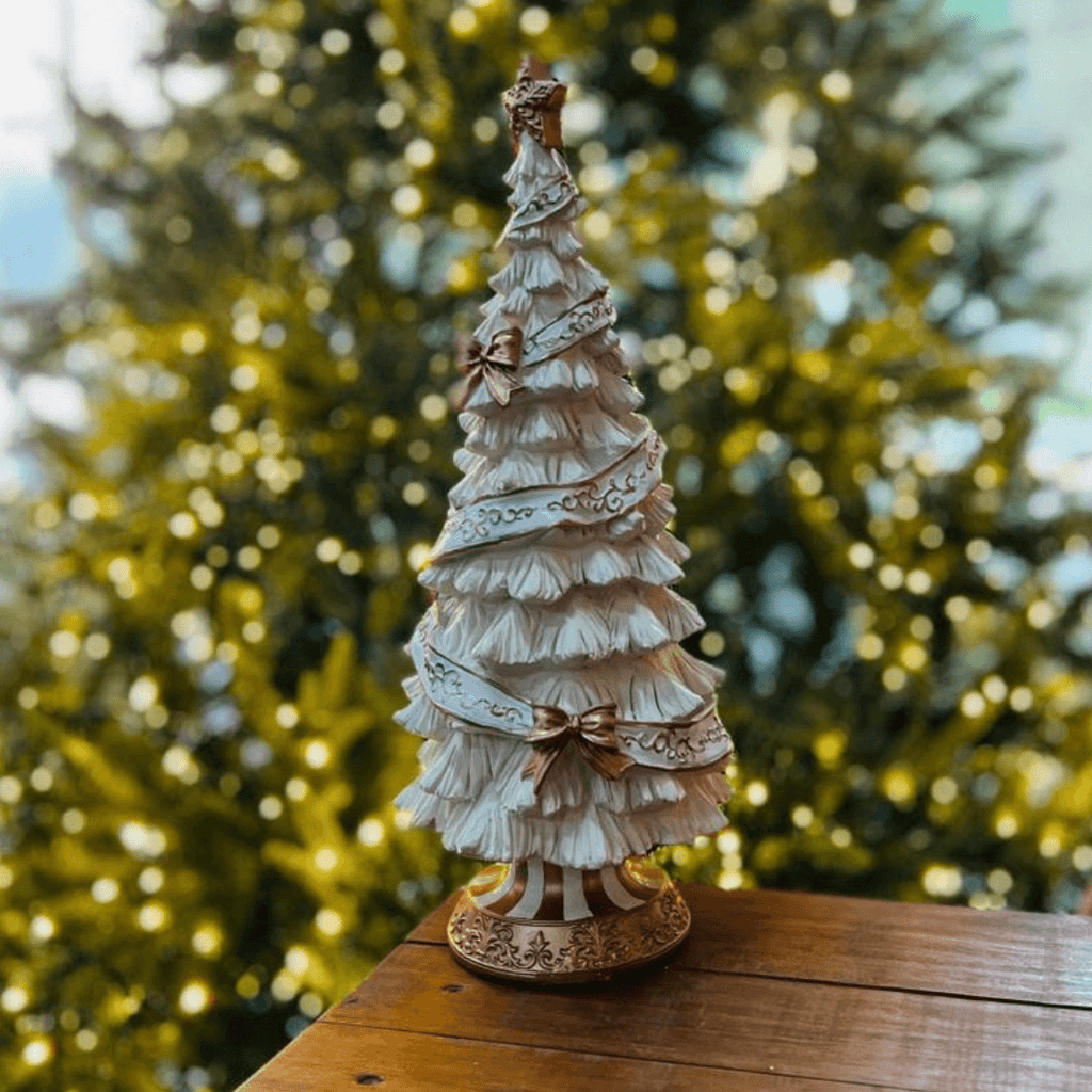 Mini Árvore de Natal com Fita e Laços - 38cm