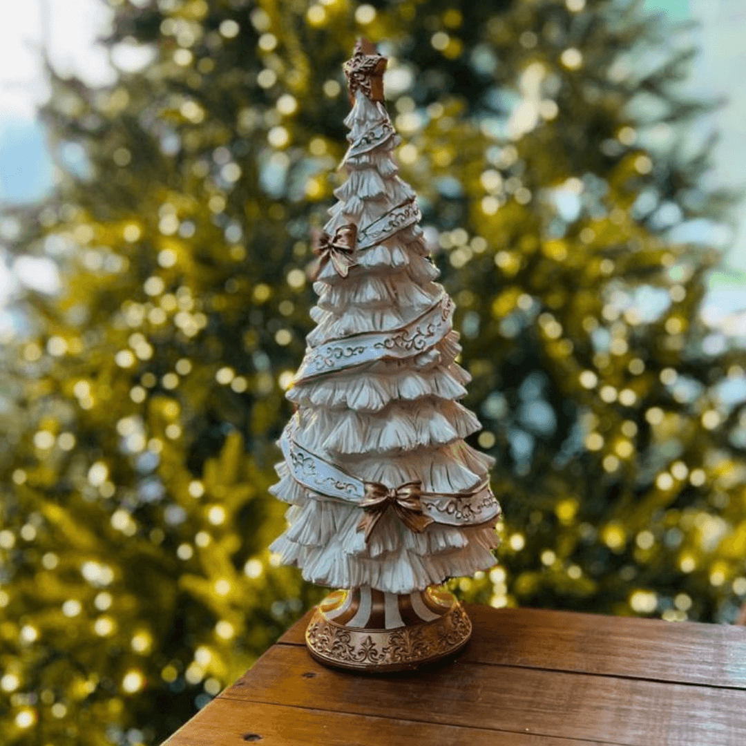 Mini Árvore de Natal com Fita e Laços - 38cm
