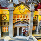 Cenário Natalino Estação de Trem com Luz e Som – 32cm