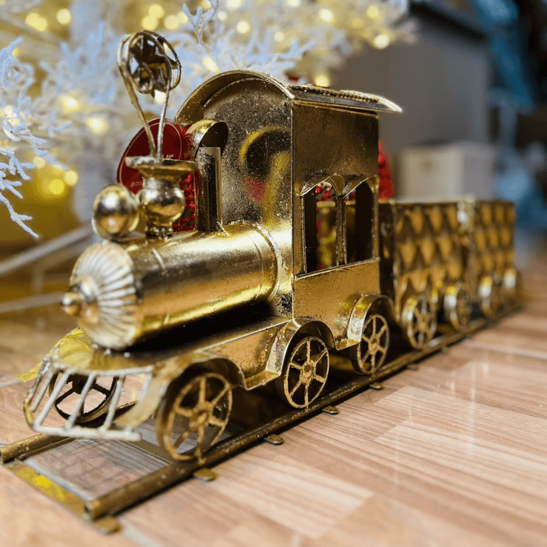 Decoração Trem de Metal com Trilhos – 85,5 cm