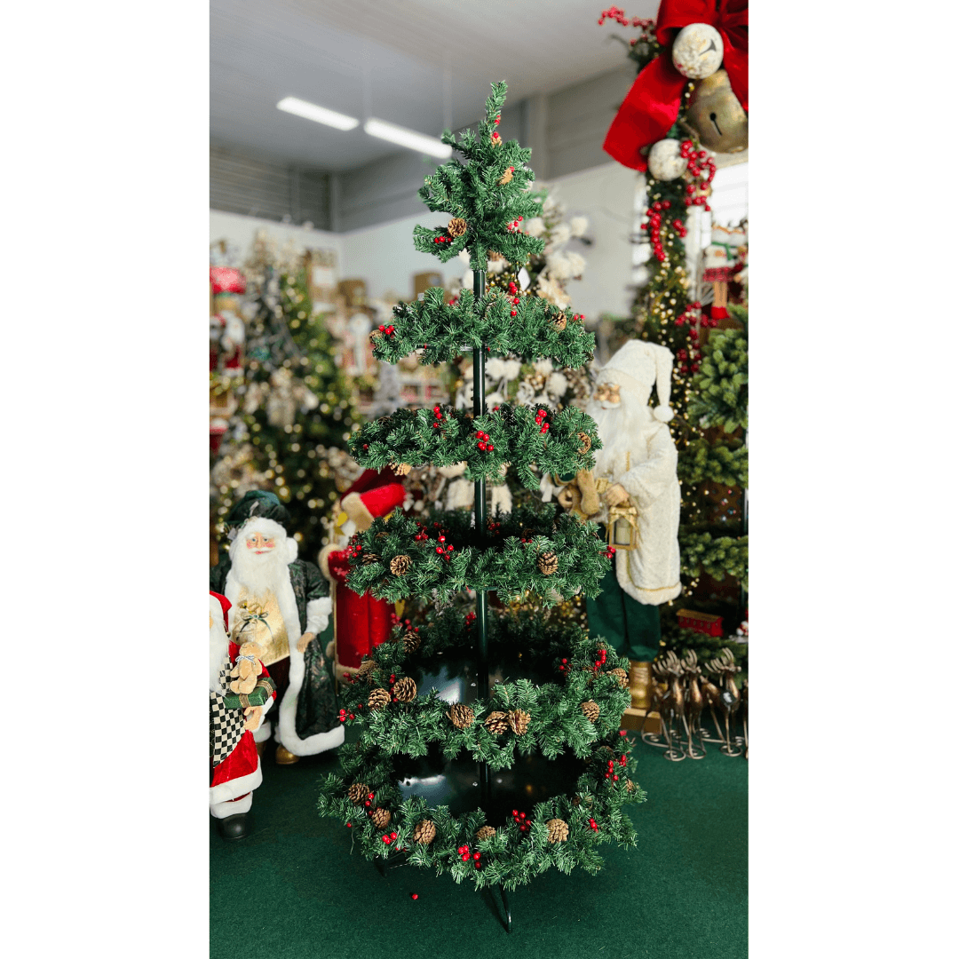 Árvore de Natal com Suporte e 5 Camadas – 2,1m