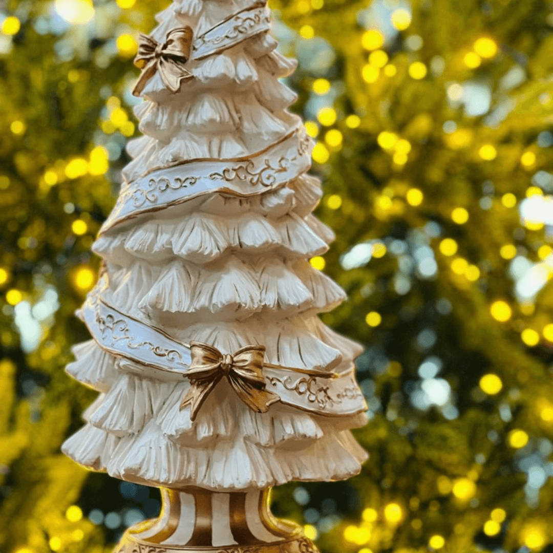 Mini Árvore de Natal com Fita e Laços - 38cm